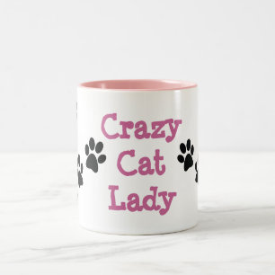 Crazy Cat Lady Pawprint Design Coffee Mok