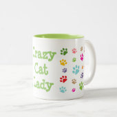 Crazy Cat Lady Pawprint Design Coffee Mok (Voorkant rechts)