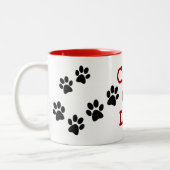 Crazy Cat Lady Pawprint Design Coffee Mok (Links)