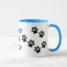 Crazy Cat Lady Pawprint Design Coffee Mok