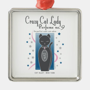 Crazy Cat Lady Perfume No. 9 Metalen Ornament