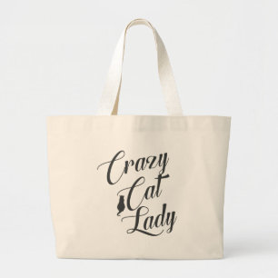 Crazy Cat Lady Pet Cat Lover Grote Tote Bag