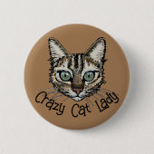 Crazy Cat Lady Pin Badge Ronde Button 5,7 Cm (Voorkant)