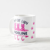 Crazy Cat Lady Pink Glitter Koffiemok (Voorkant links)