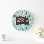 Crazy Cat Lady Playful Cat Patroon Grote Klok (Huis)