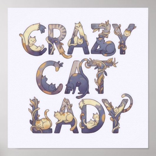 Crazy Cat Lady Poster (Voorkant)