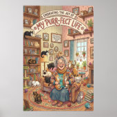 Crazy Cat Lady Poster - Kat Digitale Kunst Muurpri (Voorkant)