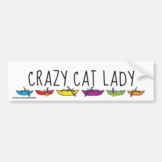 Crazy Cat Lady Rafters Bumpersticker (Voorkant)