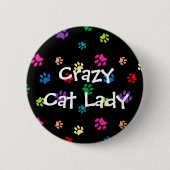 Crazy Cat Lady Rainbow Painbow Ronde Button 5,7 Cm (Voorkant)