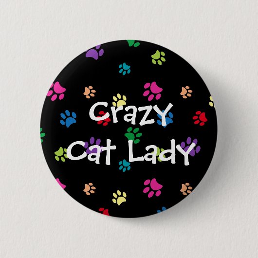 Crazy Cat Lady Rainbow Painbow Ronde Button 5,7 Cm (Voorkant)