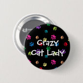 Crazy Cat Lady Rainbow Painbow Ronde Button 5,7 Cm (Voorkant /achterkant)