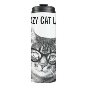CRAZY CAT LADY — reismicrofoon thermische tumbler Thermosbeker