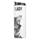 CRAZY CAT LADY — reismicrofoon thermische tumbler Thermosbeker (Geroteerd rechts)