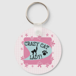 Crazy Cat Lady - Retro Sleutelhanger