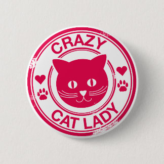Crazy Cat Lady Ronde Button 5,7 Cm