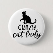 Crazy Cat Lady Ronde Button 5,7 Cm (Voorkant)