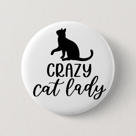Crazy Cat Lady Ronde Button 5,7 Cm (Voorkant)