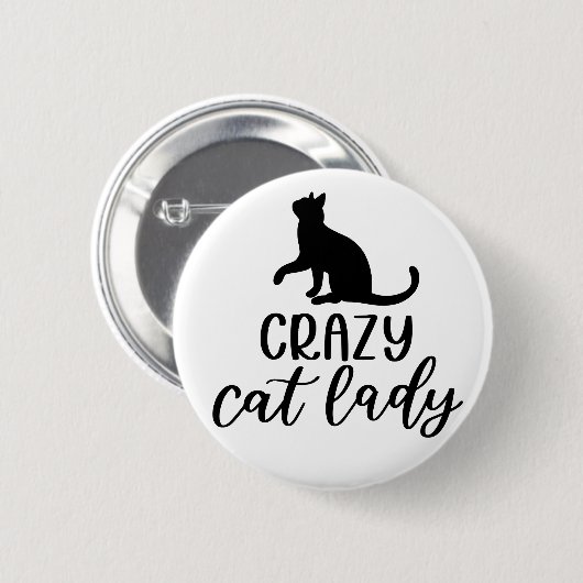 Crazy Cat Lady Ronde Button 5,7 Cm (Voorkant /achterkant)