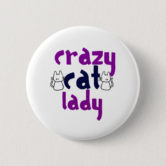 Crazy Cat Lady Ronde Button 5,7 Cm (Voorkant)