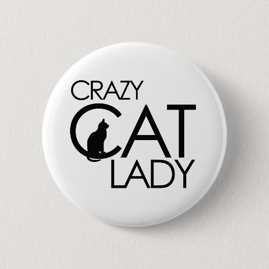 Crazy Cat Lady Ronde Button 5,7 Cm (Voorkant)