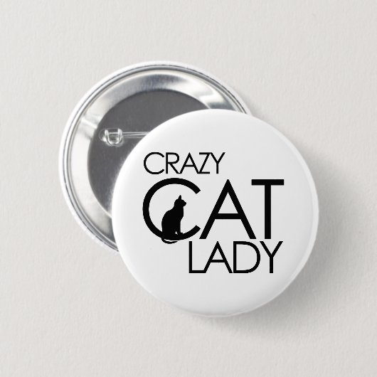 Crazy Cat Lady Ronde Button 5,7 Cm (Voorkant /achterkant)