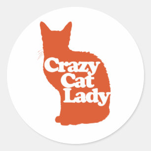 Crazy cat lady ronde sticker