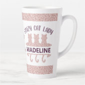 Crazy Cat Lady Roos Gold Glitter Latte Mok (Rechts)