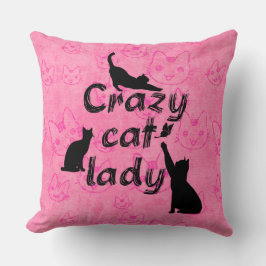 Crazy Cat Lady schattige kleine katjes Patroon in Kussen