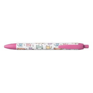 Crazy cat lady schattige pastel multicolor cartoon zwarte inkt pen