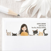 Crazy Cat Lady Schattigee Kittens Retouradres Etiket (Insitu)