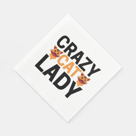 Crazy cat lady servet (Hoek)