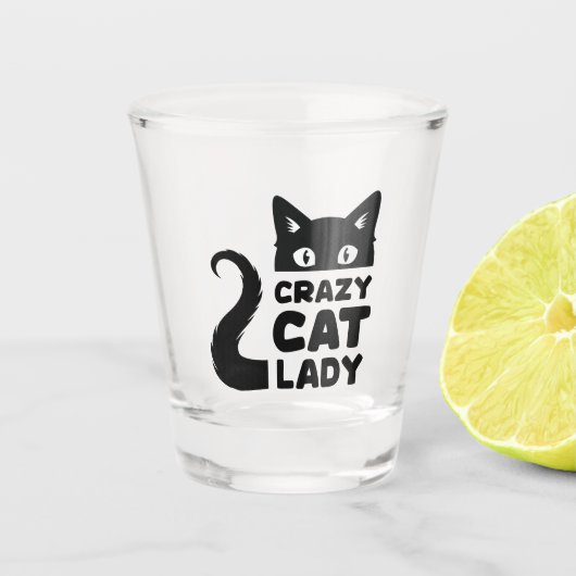 Crazy Cat Lady Shot Glass Shot Glas (Voorkant)