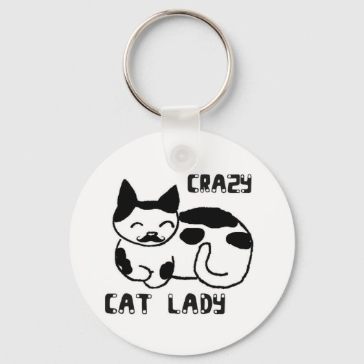 Crazy cat lady sleutelhanger (Voorkant)