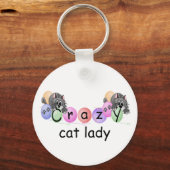 Crazy Cat Lady Sleutelhanger (Voorkant)
