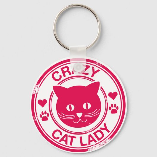 Crazy Cat Lady Sleutelhanger (Voorkant)
