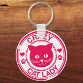 Crazy Cat Lady Sleutelhanger (Voorkant)