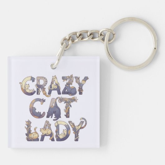 Crazy Cat Lady Sleutelhanger (Achterkant)