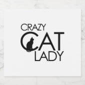 Crazy Cat lady Sparkling Wijnetiket (Enkel label)