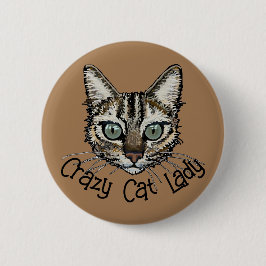 Crazy Cat Lady Speld Badge Ronde Button 5,7 Cm