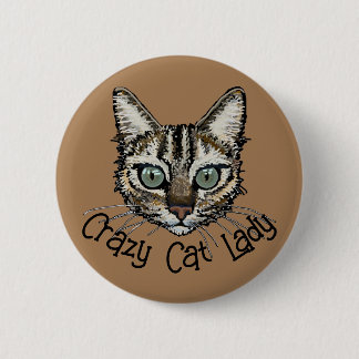 Crazy Cat Lady Speld Badge Ronde Button 5,7 Cm