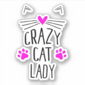 Crazy Cat Lady Sticker (Voorkant)