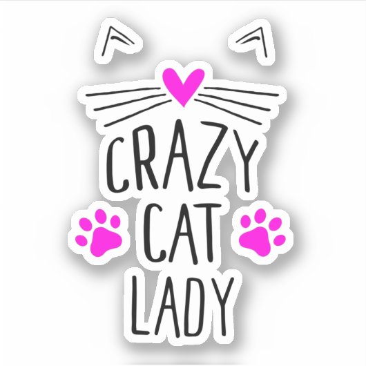 Crazy Cat Lady Sticker (Voorkant)