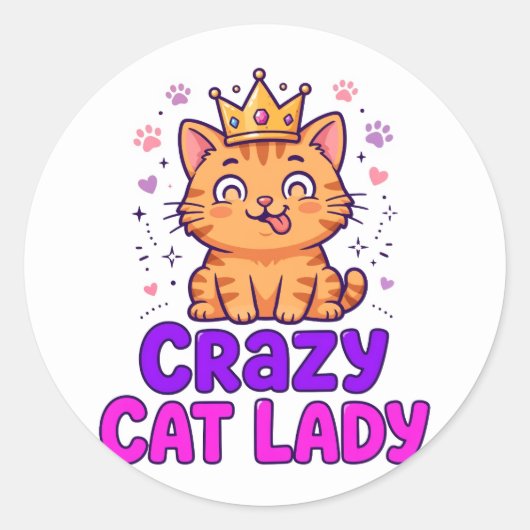Crazy Cat Lady Sticker (Voorkant)