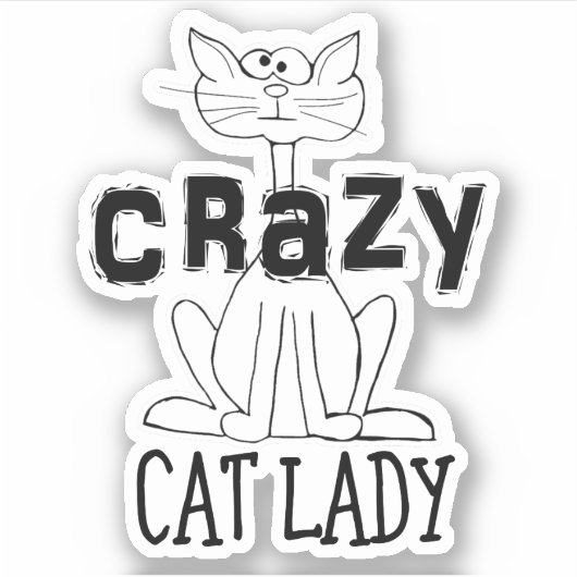 Crazy Cat Lady Sticker (Voorkant)