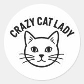 Crazy Cat Lady Sticker – Bold & Whiskered Attitude (Voorkant)