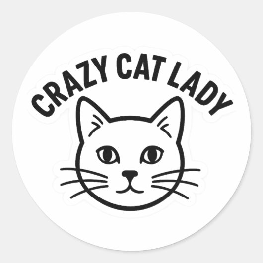 Crazy Cat Lady Sticker – Bold & Whiskered Attitude (Voorkant)