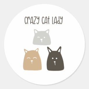 Crazy Cat Lady Sticker - Grappig cadeau voor katte