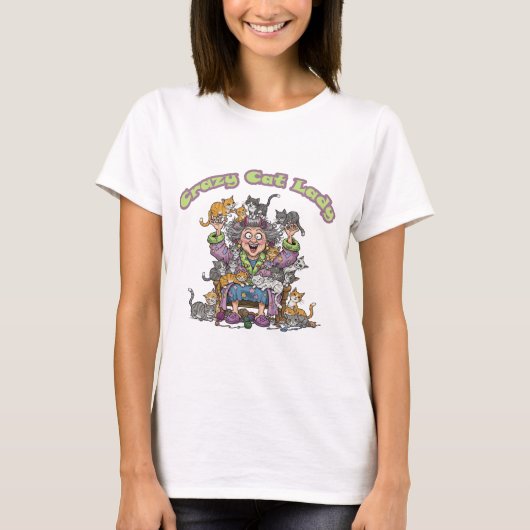 Crazy Cat Lady T-Shirt (Voorkant)