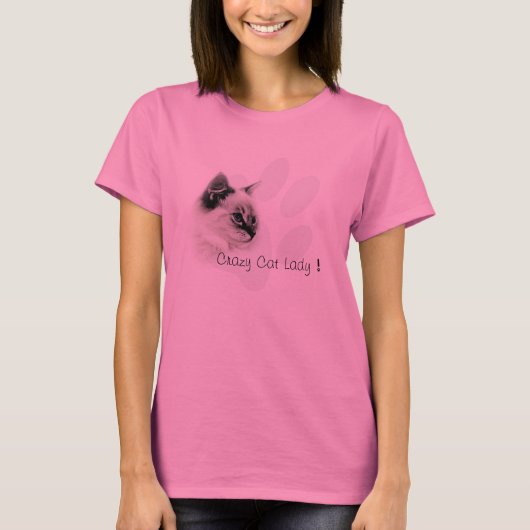 Crazy Cat Lady t shirt (Voorkant)