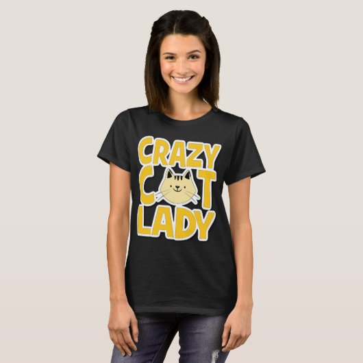 Crazy Cat Lady T-shirt (Voorkant volledig)